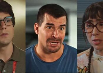 Guto, Júpiter e Lupita, da esquerda para a direita