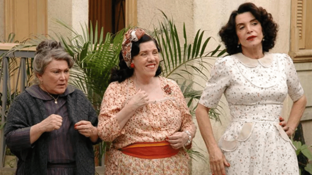 Nicette Bruno (Ofélia), Neusa Maria Faro (Divina) e Lady Francisco (Generosa) em Alma Gêmea (Foto: Reprodução/TV Globo)