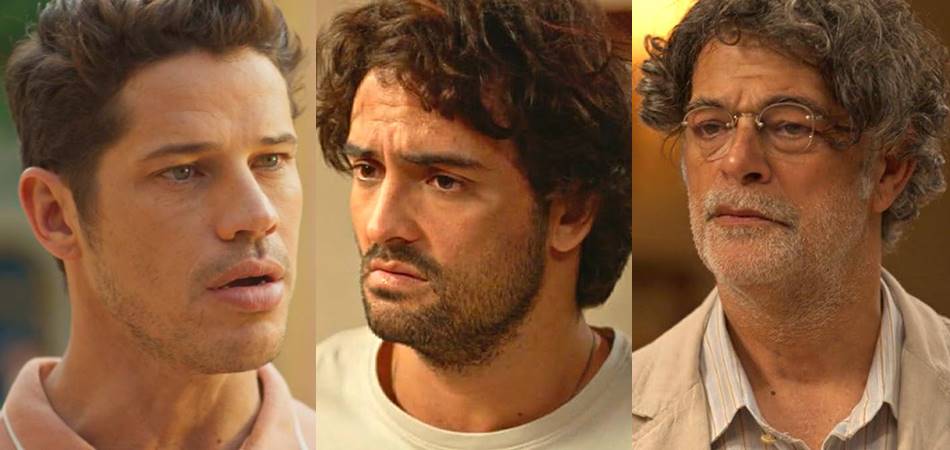 Marcelo, Artur e Ariosto em No Rancho Fundo. (Foto: reprodução/Globo)