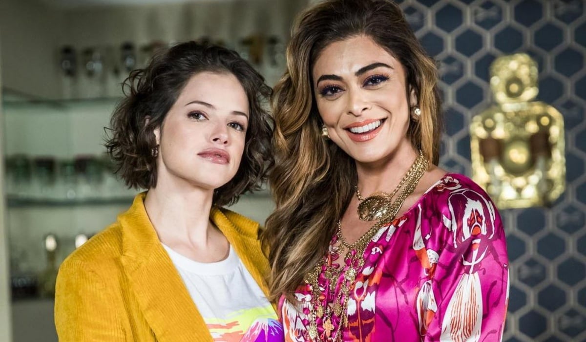 Josiane (Agatha Moreira) e Maria da Paz (Juliana Paes) em A Dona do Pedaço (Foto: João Miguel Júnior/TV Globo)