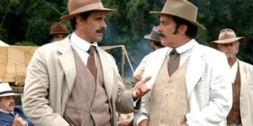 Oscar Magrini (Capitão Macário) e Tony Ramos (Coronel Boanerges) em Cabocla (Foto: Divulgação/TV Globo)