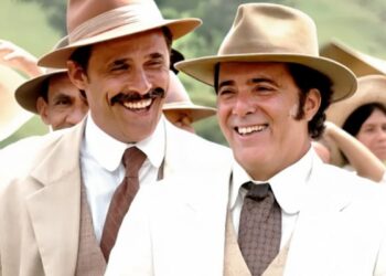 Oscar Magrini (Capitão Macário) e Tony Ramos (Coronel Boanerges) em Cabocla (Foto: Divulgação/TV Globo)