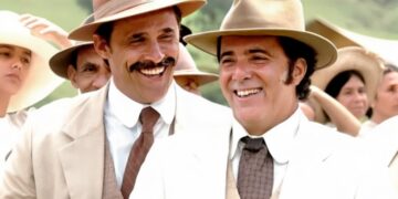 Oscar Magrini (Capitão Macário) e Tony Ramos (Coronel Boanerges) em Cabocla (Foto: Divulgação/TV Globo)