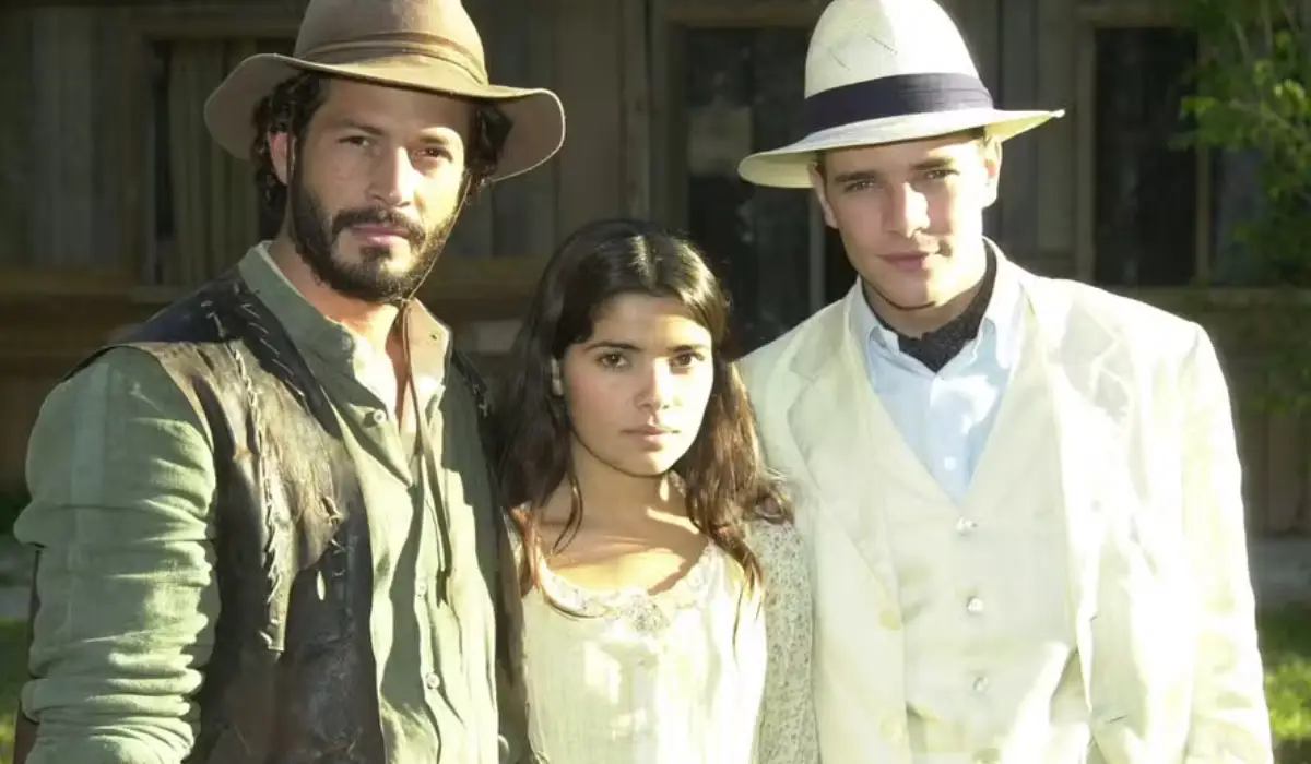 Malvino Salvador, Vanessa Giácomo e Daniel de Oliveira em Cabocla (Foto: Divulgação/TV Globo)