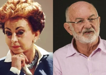 Beatriz Segall como Odete Roitman em Vale Tudo, e o autor Silvio de Abreu (Foto: Divulgação/João Cotta/TV Globo)