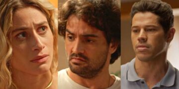 Blandina, Artur e Marcelo em No Rancho Fundo. (Foto: reprodução/Globo)