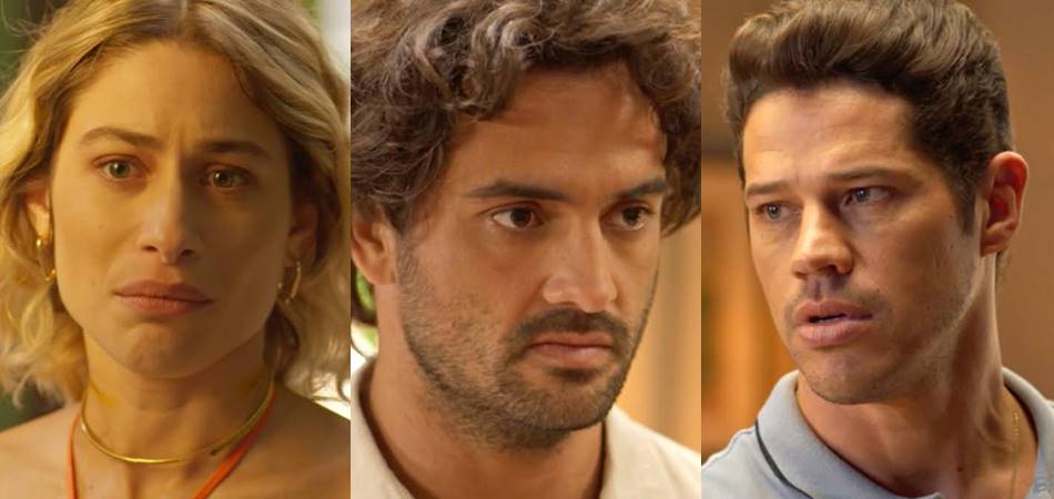 Blandina, Artur e Marcelo em No Rancho Fundo. (Foto: reprodução/Globo)