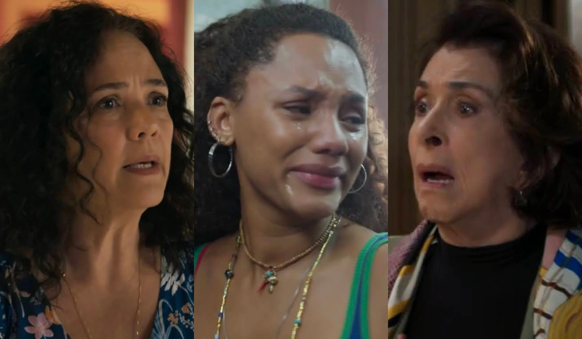 Doralice (Tereza Seiblitz), Madalena (Jéssica Ellen) e Belisa (Betty Faria) em Volta por Cima (Foto: Reprodução/TV Globo)