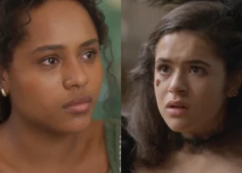 Beatriz (Duda Santos) e Bia (Maisa Silva) em Garota do Momento (Foto: Reprodução/TV Globo)