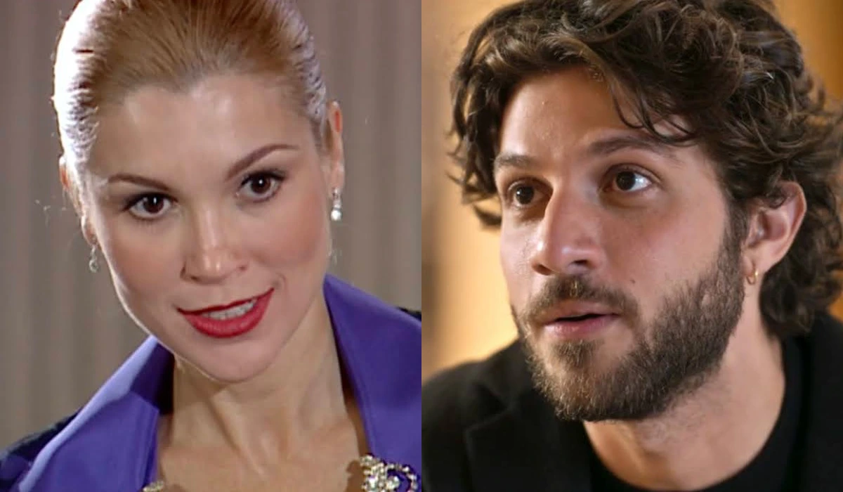 Cristina (Flávia Alessandra) em Alma Gêmea e Mavi (Chay Suede) em Mania de Você (Foto: Reprodução/TV Globo)