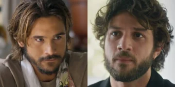 Nicolas Prattes (Rudá) e Chay Suede (Mavi) em Mania de Você (Foto: Reprodução/TV Globo)