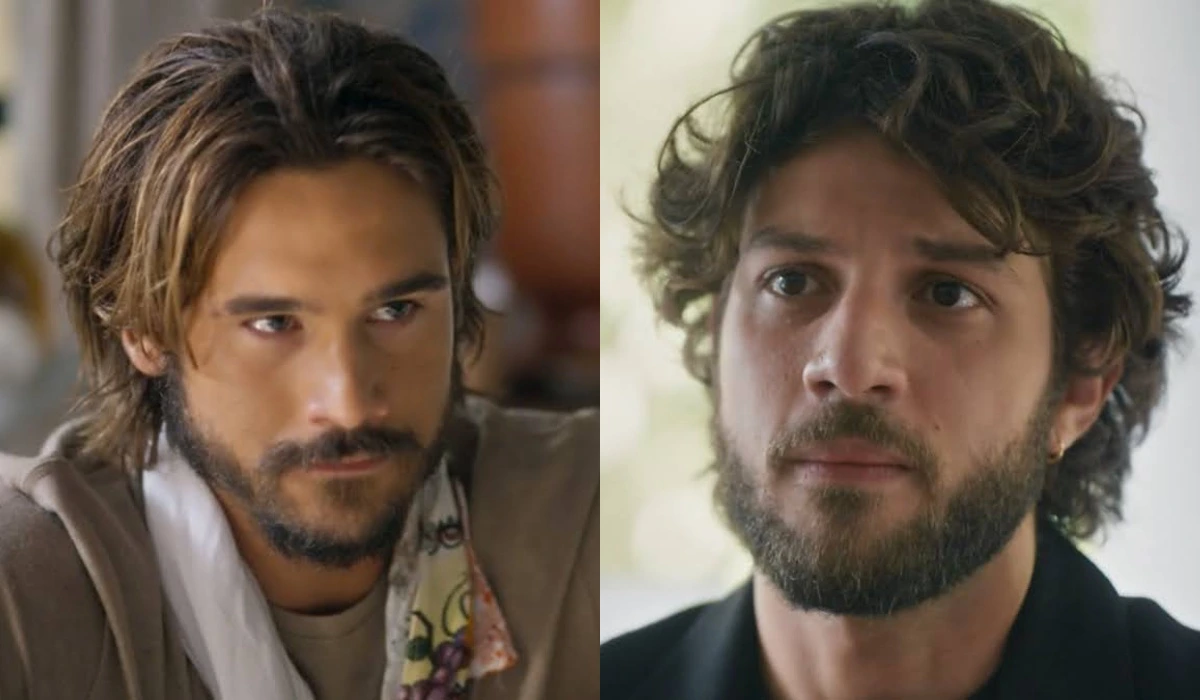 Nicolas Prattes (Rudá) e Chay Suede (Mavi) em Mania de Você (Foto: Reprodução/TV Globo)