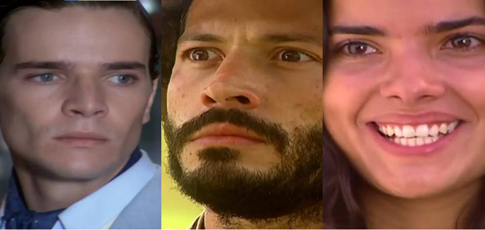 Luís, Tobias e Zuca em Cabocla. (Foto: reprodução/Globo)