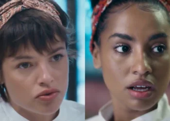 Luma (Agatha Moreira) e Viola (Gabz) em Mania de Você (Foto: Reprodução/TV Globo)