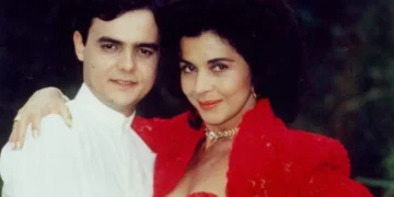 Cássio Gabus Mendes (Ricardo) e Betty Faria (Tieta) em Tieta (Foto: Divulgação/TV Globo)
