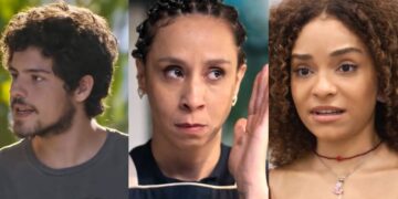 Tomás, Leidi e Evelyn em Mania de Você. (Foto: reprodução/Globo)