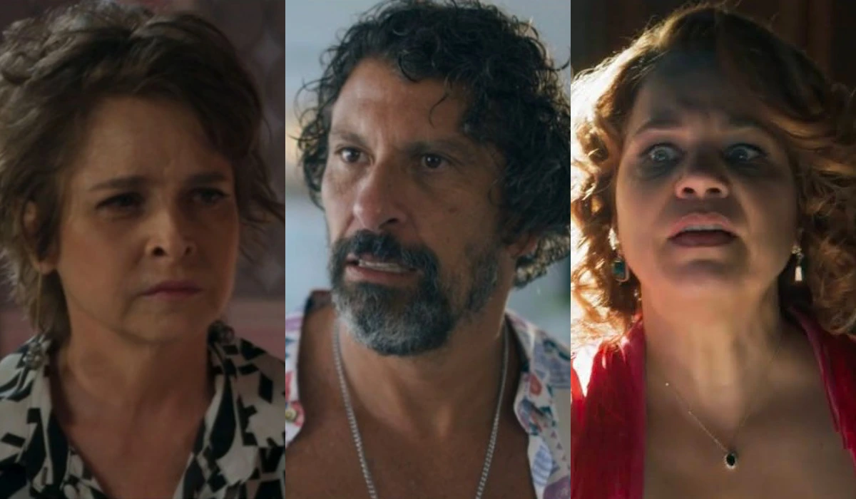 Joyce (Drica Moraes), Osmar (Milhem Cortaz) e Violeta (Isabel Teixeira) em Volta por Cima (Foto: Reprodução/TV Globo)