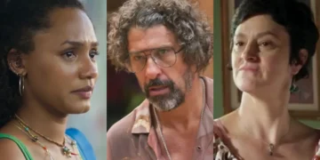 Madalena (Jéssica Ellen), Osmar (Milhem Cortaz) e Tereza (Claudia Missura) em Volta por Cima (Foto: Reprodução/TV Globo)