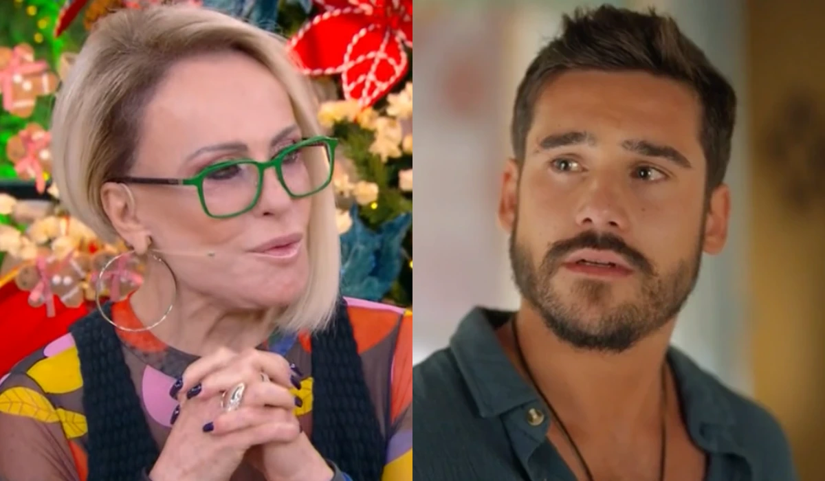 Ana Maria Braga no Mais Você e Nicolas Prattes (Rudá) em Mania de Você (Foto: Reprodução/TV Globo)