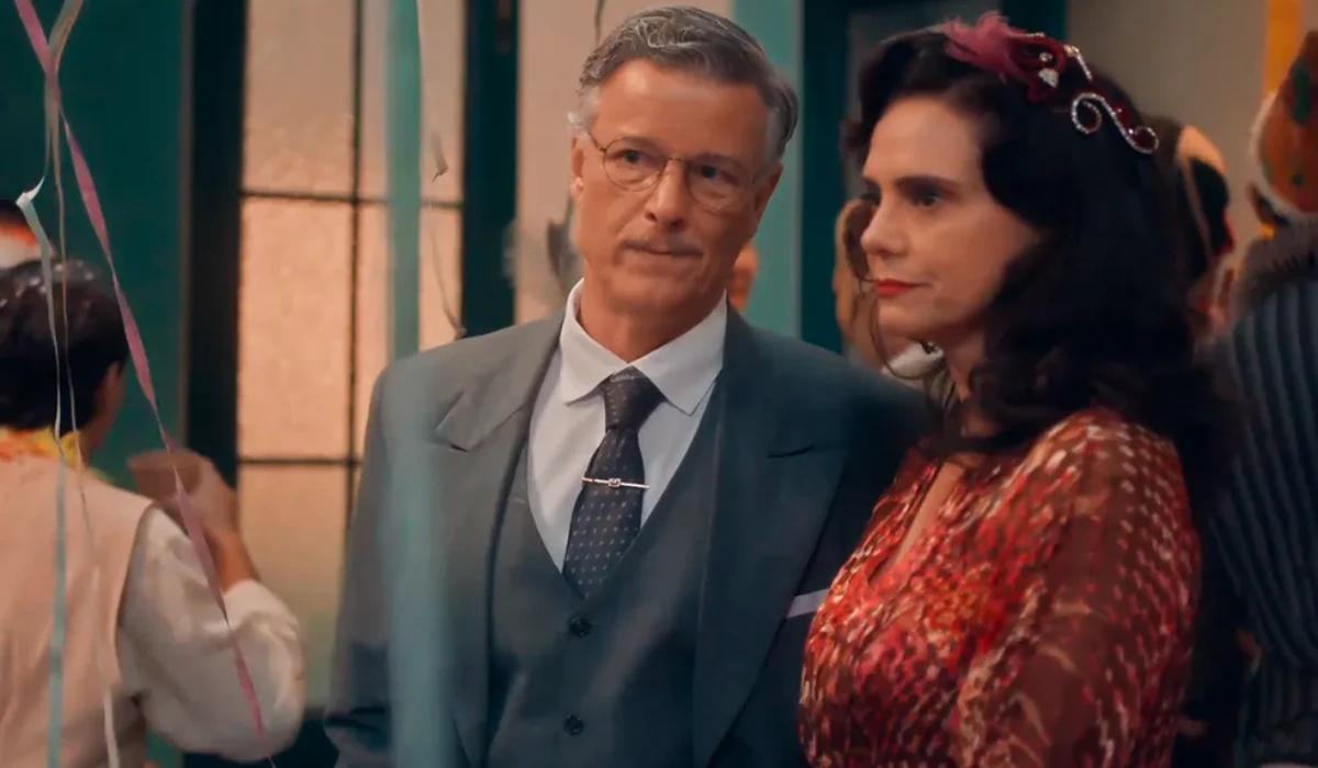 Eugênio (Marcello Novaes) e Violeta (Malu Galli) em Além da Ilusão (Foto: Reprodução/TV Globo)