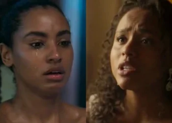 Viola (Gabz) em Mania de Você e Beatriz (Duda Santos) em Garota do Momento (Foto: Reprodução/TV Globo)