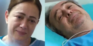 Hatice (à esquerda) e Enver (à direita) em cena da novela Força de Mulher.