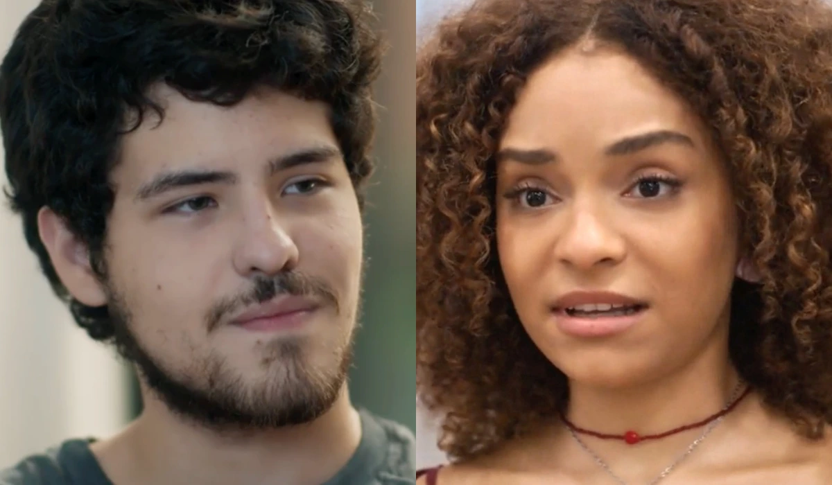 Tomás (Paulo Mendes) e Evelyn (Gi Fernandes) em Mania de Você (Foto: Reprodução/TV Globo)