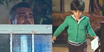 Sarp observa Doruk brincando em cena de Força de Mulher.