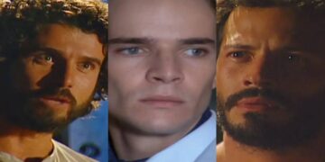 Tomé, Luís e Tobias em Cabocla. (Foto: reprodução/Globo)