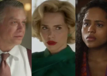 Juliano (Fábio Assunção), Zélia (Letícia Colin) e Beatriz (Duda Santos) em Garota do Momento (Foto: Reprodução/TV Globo)