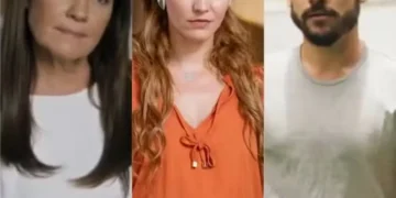 Mércia (Adriana Esteves), Filipa (Joana de Verona) e Rudá (Nicolas Prattes)