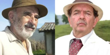 Sebastião Vasconcelos (Seu Felício) e Umberto Magnani (Chico Bento) em Cabocla (Foto: Gianne Carvalho/João Miguel Júnior/TV Globo)