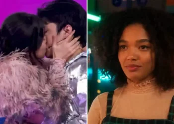Tati vê Jin e Hana se beijando no palco do Caldeirão