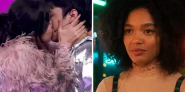 Tati vê Jin e Hana se beijando no palco do Caldeirão
