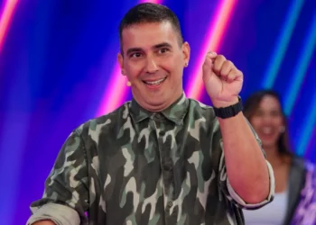 André Marques durante participação no Programa Silvio Santos (Foto: Gabriel Cardoso/SBT)