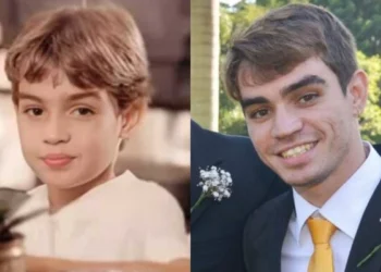 André Ricardo como Luizinho em História de Amor e depois de abandonar a carreira de ator (Foto: Divulgação/TV Globo/Arquivo Pessoal)