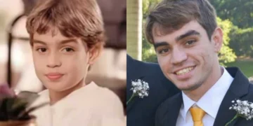 André Ricardo como Luizinho em História de Amor e depois de abandonar a carreira de ator (Foto: Divulgação/TV Globo/Arquivo Pessoal)