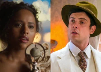 Beatriz (Duda Santos) em Garota do Momento e Candinho (Sergio Guizé) de Eta Mundo Melhor (Foto: Reprodução/Divulgação/TV Globo)