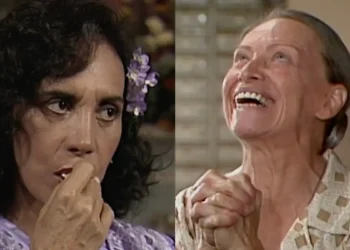 Tieta: Milu vê Carmosina comendo até folha de árvore, estranha o desejo da fome e diz à filha que ela está grávida: “Vai me dar esse neto sim”