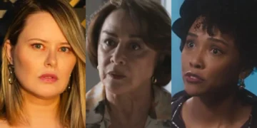 Mariana Bridi (Mirtes), Nívea Maria (Margarida) e Kênia Bárbara (Haydée) em Eta Mundo Melhor (Foto: Reprodução/TV Globo)