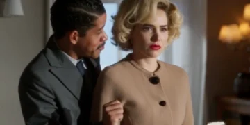 Basílio (Cauê Campos) e Zélia (Letícia Colin) em Garota do Momento (Foto: Reprodução/TV Globo)
