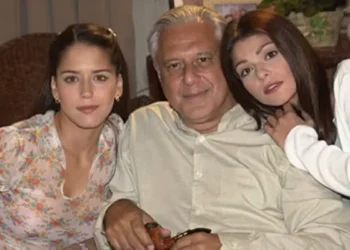 Antonio Fagundes (Salvador) com Ana Claudia Talancón (Maria de Fátima) e Itatí Cantoral (Raquel) no remake espanhol de Vale Tudo (Foto: Reprodução)