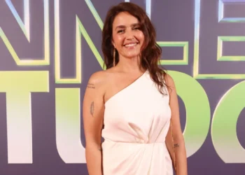 A autora Manuela Dias no lançamento de Vale Tudo (Foto: Lucas Teixeira/TV Globo)