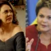 Muricy (Eliane Giardini) em Avenida Brasil e a ex-presidente Dilma Rousseff (Foto: Divulgação/Reprodução/Globo)