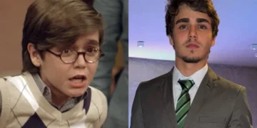 Xande Valois como Claudinho em Eta Mundo Bom e atualmente (Foto: Reprodução/TV Globo/Instagram)