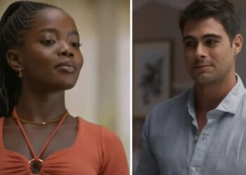 Leo (Clara Moneke) e Davi (Rafael Vitti)