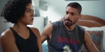 Maria de Fátima (Bella Campos) e César (Cauã Reymond) em Vale Tudo (Foto: Reprodução/TV Globo)