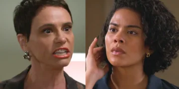 Celina com raiva (à esquerda) e Maria de Fátima (à direita) em Vale Tudo.