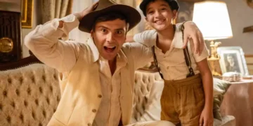 Candinho (Sergio Guizé) e Samir (Davi Malizia) em Êta Mundo Melhor (Foto: Fábio Rocha/TV Globo)