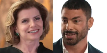 Odete sorrindo (à esquerda) e César (à direita) em Vale Tudo.